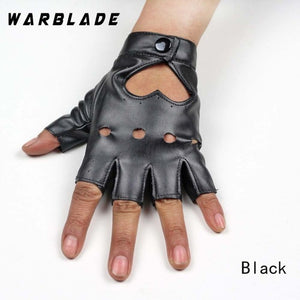 Faux Leather Half Finger Gloves