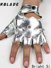 Load image into Gallery viewer, Faux Leather Half Finger Gloves
