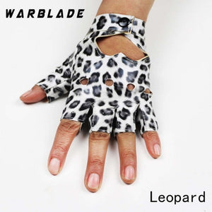 Faux Leather Half Finger Gloves