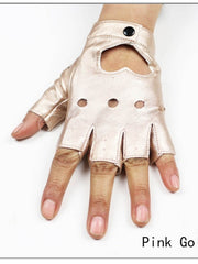 Load image into Gallery viewer, Faux Leather Half Finger Gloves
