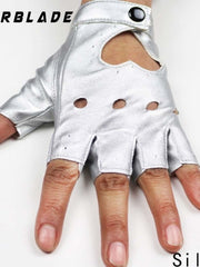 Load image into Gallery viewer, Faux Leather Half Finger Gloves
