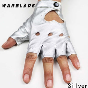 Faux Leather Half Finger Gloves