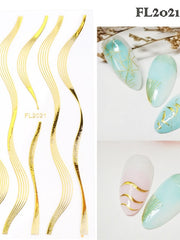 Load image into Gallery viewer, Gold Nail Line Sticker
