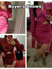 Load image into Gallery viewer, Ruched Satin Bodycon Dress
