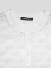 Load image into Gallery viewer, Sheet Polka Dot Shirts &amp; Shorts Set
