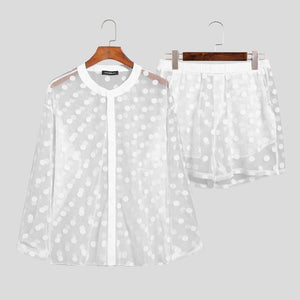 Sheet Polka Dot Shirts & Shorts Set