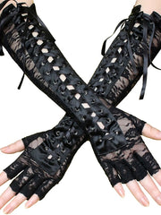 Load image into Gallery viewer, Lace-Up Lace Gloves
