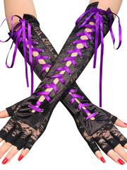 Load image into Gallery viewer, Lace-Up Lace Gloves
