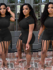 Load image into Gallery viewer, T-Shirt &amp; Frayed Shorts Set
