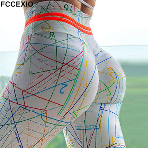 Multi-Color Lines High Waist Leggings