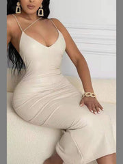 Load image into Gallery viewer, Spaghetti Strap Faux Leather Dress
