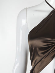 Load image into Gallery viewer, Drawstring Ruched Halter  Dresses
