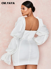 Load image into Gallery viewer, Lantern Sleeve Mini Dress
