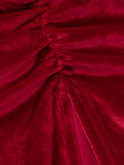 Load image into Gallery viewer, One-Off Shoulder  Velvet Dress
