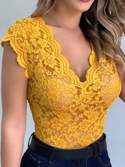 Load image into Gallery viewer, Deep V-neck Lace Halter Top
