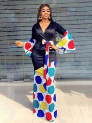 Load image into Gallery viewer, Floral Print Flared Sleeve Dress
