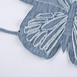 Butterfly Jeans Crop Top