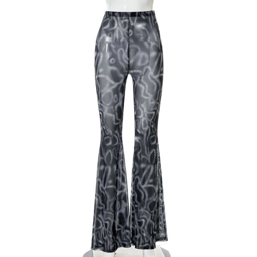 Flared Leg Sheer Pants