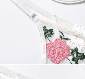 Floral Embroidered Lingerie Set