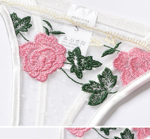 Floral Embroidered Lingerie Set