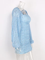 Load image into Gallery viewer, Sheer Lantern Sleeve Dress
