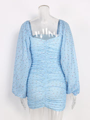 Load image into Gallery viewer, Sheer Lantern Sleeve Dress
