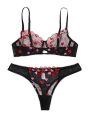Load image into Gallery viewer, Lace Heart Embroidered Lingerie Set

