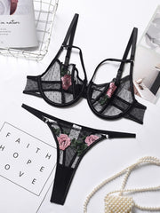 Load image into Gallery viewer, Floral Embroidered Lingerie Set

