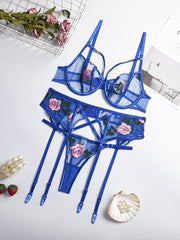 Load image into Gallery viewer, Floral Embroidered Lingerie Set
