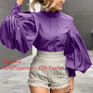 Long Lantern Sleeve Blouse