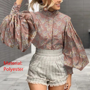 Long Lantern Sleeve Blouse