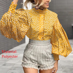 Long Lantern Sleeve Blouse