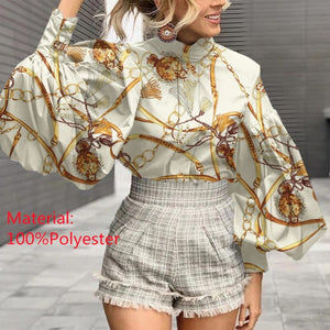 Long Lantern Sleeve Blouse