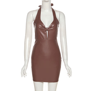 Faux Leather Dress