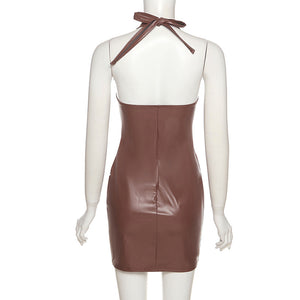 Faux Leather Dress