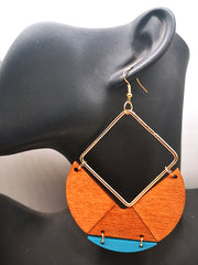 Load image into Gallery viewer, Large Drop Wooden Earrings
