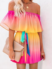 Load image into Gallery viewer, Off Shoulder Chiffon Dress
