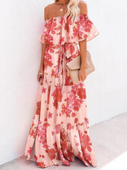 Load image into Gallery viewer, Off Shoulder Chiffon Dress
