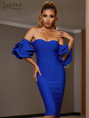 Load image into Gallery viewer, Off Shoulder Raffle Dress
