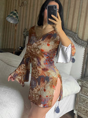 Load image into Gallery viewer, Flared Sleeve Vintage Dress
