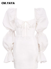 Load image into Gallery viewer, Lantern Sleeve Mini Dress
