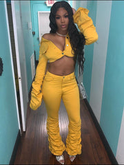 Load image into Gallery viewer, Long Sleeve Crop Top &amp; Pants
