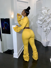 Load image into Gallery viewer, Long Sleeve Crop Top &amp; Pants
