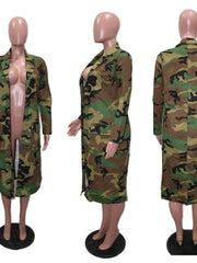 Load image into Gallery viewer, Long Sleeve Camouflage Coat
