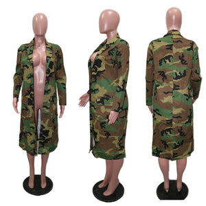 Long Sleeve Camouflage Coat