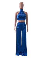 Load image into Gallery viewer, Sleeveless Satin Top &amp; Pants
