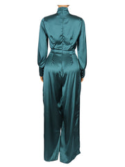 Load image into Gallery viewer, Long Sleeve Satin Jumpsuit
