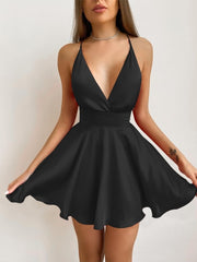 Load image into Gallery viewer, Satin Ruched Mini Dress
