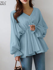 Load image into Gallery viewer, Long Sleeve Ruffle Blouse
