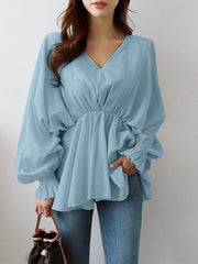 Load image into Gallery viewer, Long Sleeve Ruffle Blouse
